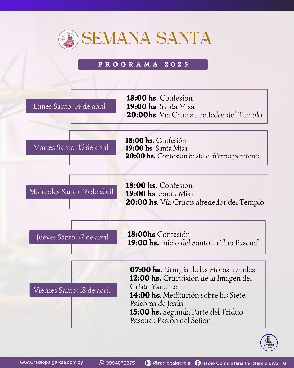 Semana Santa 2025 en Luque: ¡Conoce el calendario de actividades de la ...
